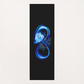 Tapis De Yoga Glowing infinity with blue rose (Devant)