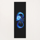 Tapis De Yoga Glowing infinity with blue rose (Dos)