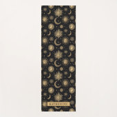 Tapis De Yoga Gold Black Celestial Sun Moon Star Exercice (Devant)