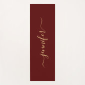Tapis De Yoga Gold Calligraphy Script Personalized Name Maroon (Devant)