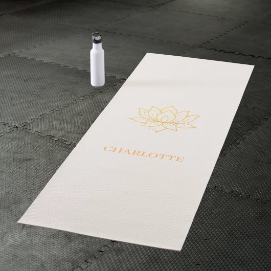 Tapis De Yoga Gold lotus flower name ivory