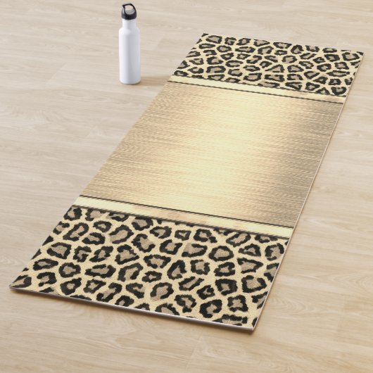 Tapis De Yoga Gold Sheen Gold Empreinte de léopard (En situation)