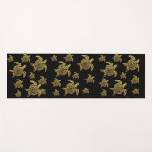 Tapis De Yoga Gold Turtle Tropical Hawaii Nautical (Devant (Horizontal))