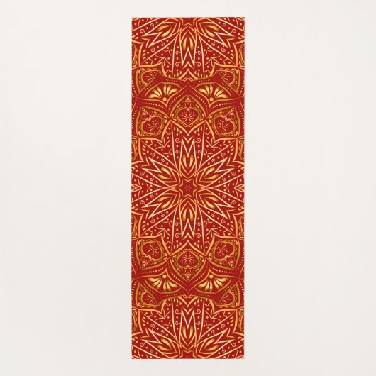 Tapis De Yoga Golden Red Mandala (Dos)