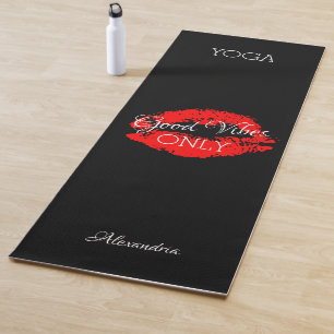 Tapis De Yoga Good Vibes uniquement Red Lips Graphisme N'importe