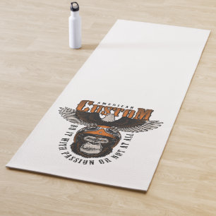 Tapis De Yoga Gorille Américain Motocyclette Motard Vintage Aigl