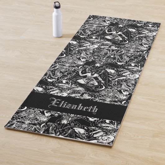 Tapis De Yoga Gothique Baphomet Dévilish Occulte Goth Girls (En situation)