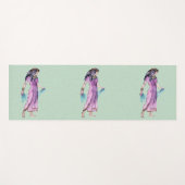 Tapis De Yoga Graceful égyptienne antique femme violet robe vert (Devant (Horizontal))