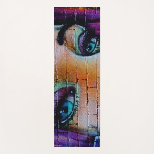 Tapis De Yoga Graffiti violet moderne fille (Devant)