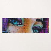 Tapis De Yoga Graffiti violet moderne fille (Devant (Horizontal))