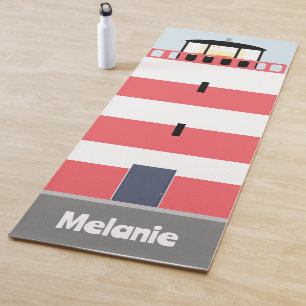 Tapis De Yoga Grand phare rouge et blanc Personnalisé