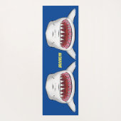 Tapis De Yoga Grand requin blanc moyen dessin animé (Dos)