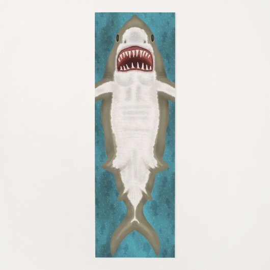 Tapis De Yoga Grande Attaque de requin blanc Funny Poisson Nouve (Devant)