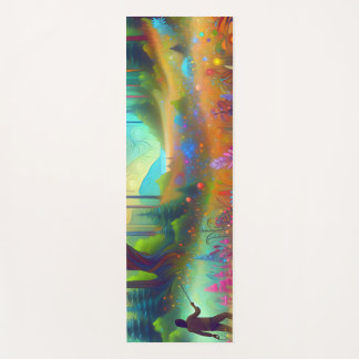 Tapis De Yoga Graphique abstrait du paysage forestier