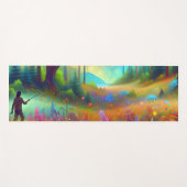 Tapis De Yoga Graphique abstrait du paysage forestier (Devant (Horizontal))