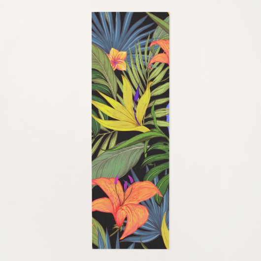 Tapis De Yoga Graphique de fleur d'Aloha de Hawaii tropical (Devant)
