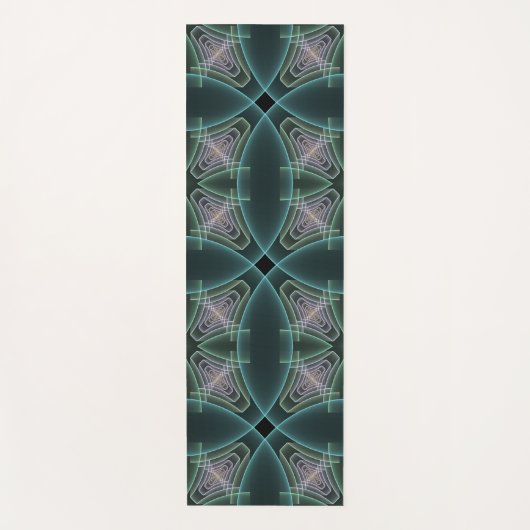 Tapis De Yoga Graphique géométrique Turquoise moderne (Devant)