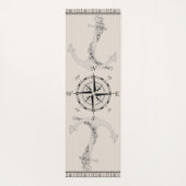 Tapis De Yoga Graphisme vintage beige et Brown (Dos)