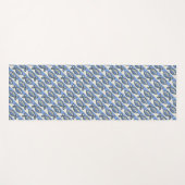 Tapis De Yoga Gras rétro poisson bleu (Devant (Horizontal))