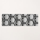Tapis De Yoga Gray Skull Pattern – Minimal Gothic Design (Devant (Horizontal))