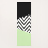 Tapis De Yoga Gray Zigzag, Gray Chevron, Zigzag Pattern, Mint (Dos)