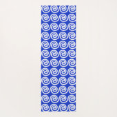 Tapis De Yoga Grec Meander Key Waves Motif Bleu (Dos)