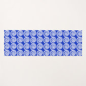 Tapis De Yoga Grec Meander Key Waves Motif Bleu (Devant (Horizontal))