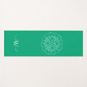 Tapis De Yoga Green Lotus Mandala Personalized (Devant (Horizontal))