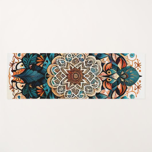 Tapis De Yoga Green Mandala Harmony Yoga Mat (Un Côté) (Devant (Horizontal))