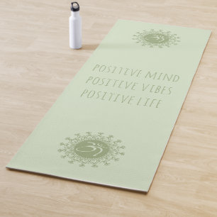 Tapis De Yoga Green Om & Mandala Vibes d'esprit positif & Vie