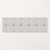 Tapis De Yoga Green Pastel Floral Tiles (Devant (Horizontal))