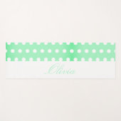 Tapis De Yoga Green Poka Dots (Devant (Horizontal))