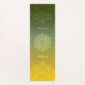 Tapis De Yoga Green To Yellow Gradient Mandala With Name (Devant)