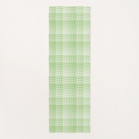 Tapis De Yoga Green White Checker Abstract Pattern (Devant)