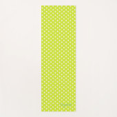 Tapis De Yoga Green White Retro Pois Monogramme Exercice (Devant)