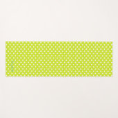 Tapis De Yoga Green White Retro Pois Monogramme Exercice (Devant (Horizontal))
