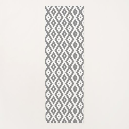 Tapis De Yoga Grey and white diamond pattern (Devant)