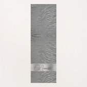 Tapis De Yoga Grille Silver Zebra Imprimer sur gris Personnalisé (Devant)