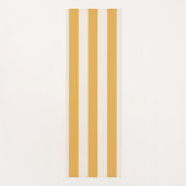 Tapis De Yoga Grilles Verticales Moutarde Jaune Et Blanc Gratté (Devant)