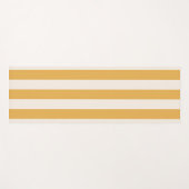 Tapis De Yoga Grilles Verticales Moutarde Jaune Et Blanc Gratté (Devant (Horizontal))