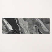 Tapis De Yoga Gris Noir Marbre Blanc Agate Parties scintillant A (Devant (Horizontal))