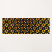 Tapis De Yoga Groovy 70s Daisy Flower Power Pattern (Devant (Horizontal))