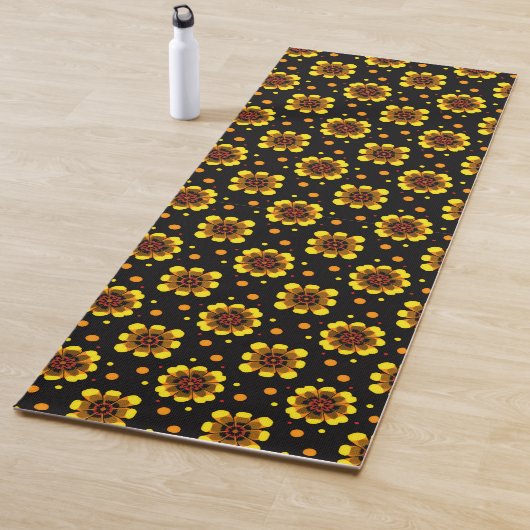 Tapis De Yoga Groovy 70s Daisy Flower Power Pattern (En situation)