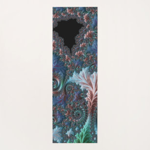 Tapis De Yoga Groovy Colorful Boho Hippie Mandelbrot Fractal Art