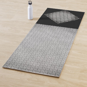 Tapis De Yoga Grunge Metal Style Plaque Industrielle