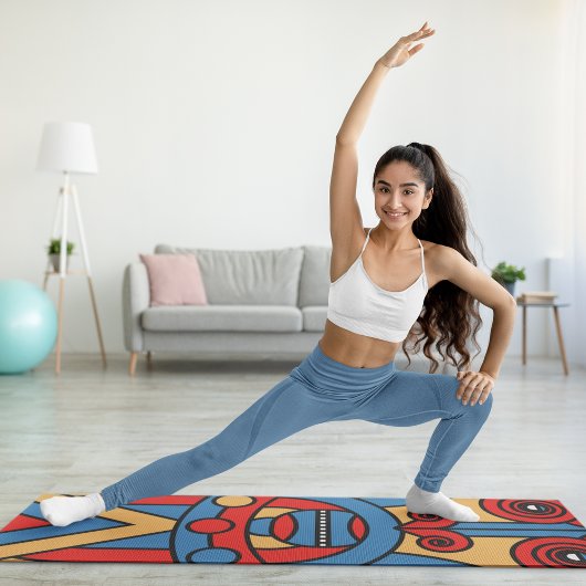 Tapis De Yoga guerrier tribal africain