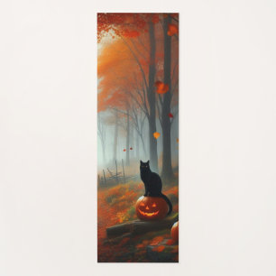 Tapis De Yoga Halloween/Automne/Automne/citrouille/chat