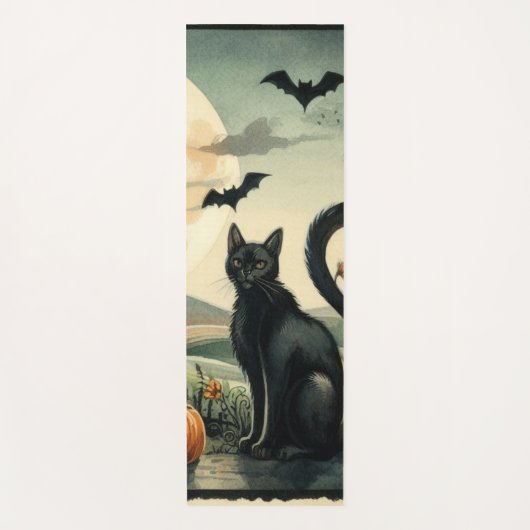 Tapis De Yoga Halloween/Automne/Automne/citrouille/chat (Devant)