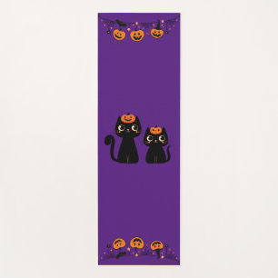 Tapis De Yoga Halloween/Automne/Automne/citrouille/chat