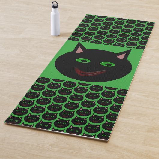 Tapis De Yoga Halloween Chat noir Yoga Mat (En situation)